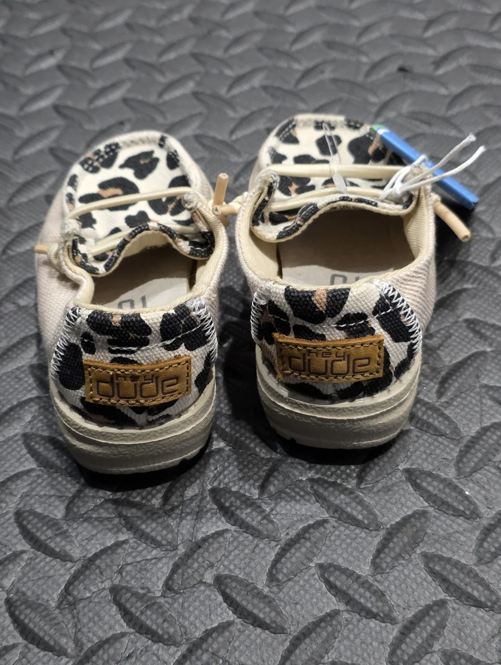 Hey Dude Kids Leopard Print Slip-On Moccasins - Cream, Black, Tan